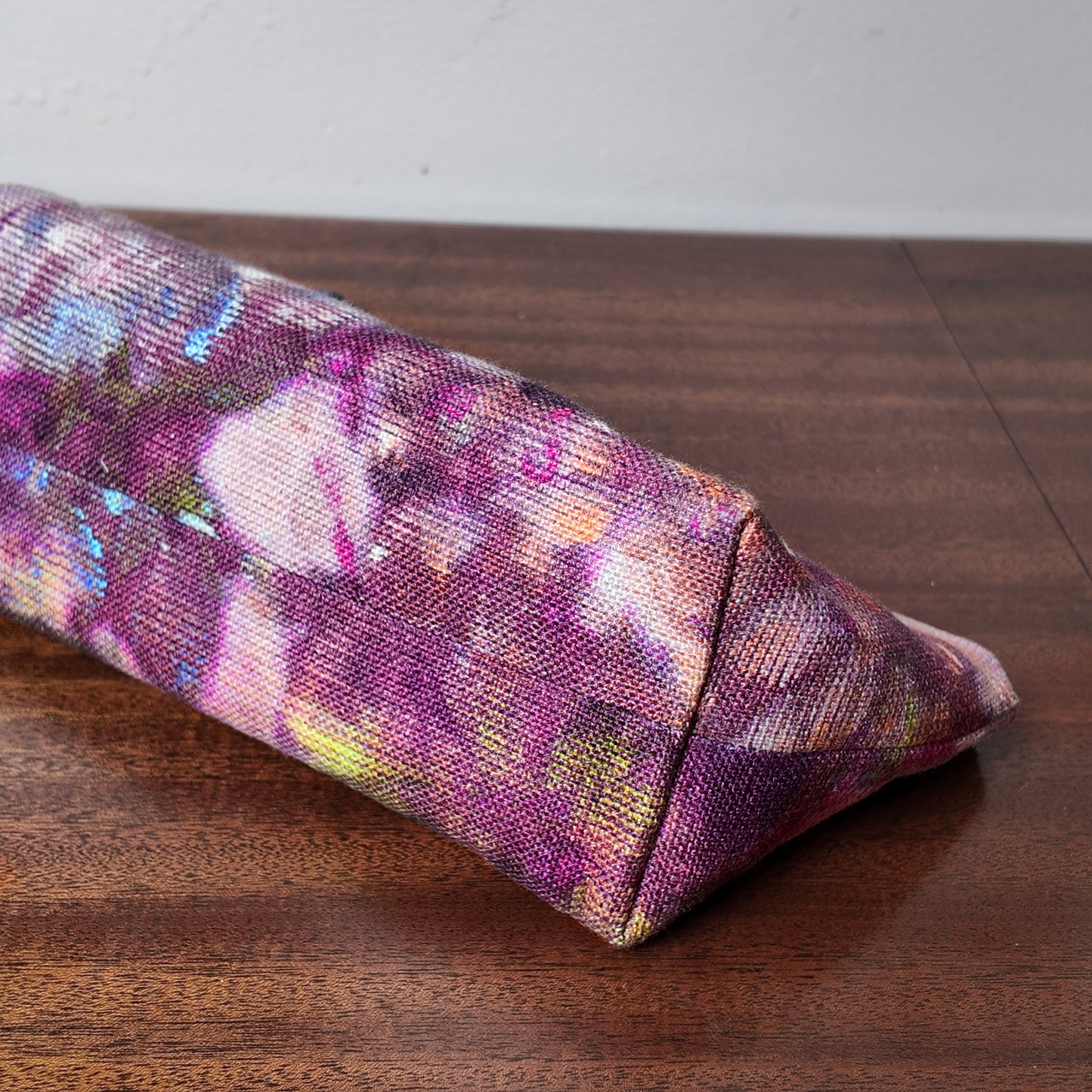 Red Multi Watercolor Print Pouch - Upcycled - OOAK