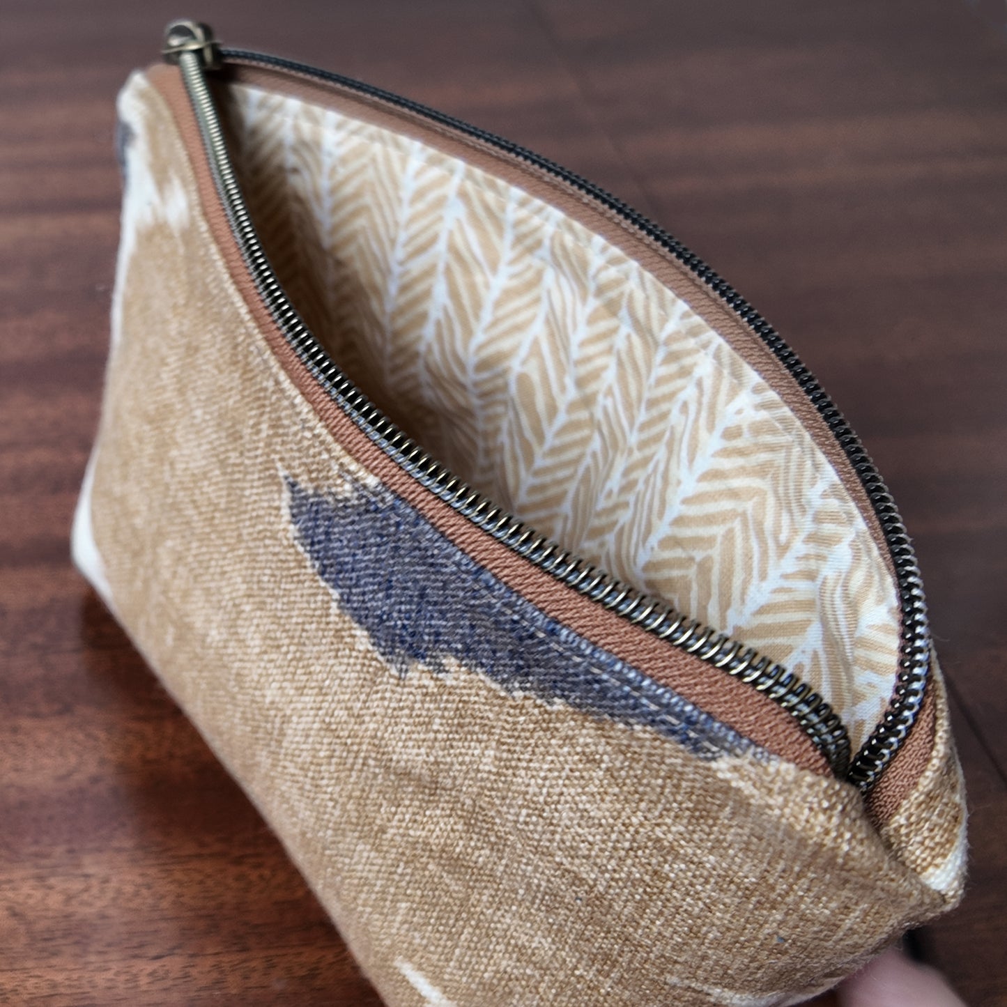 Beachy Zip Pouch #2 - Upcycled
