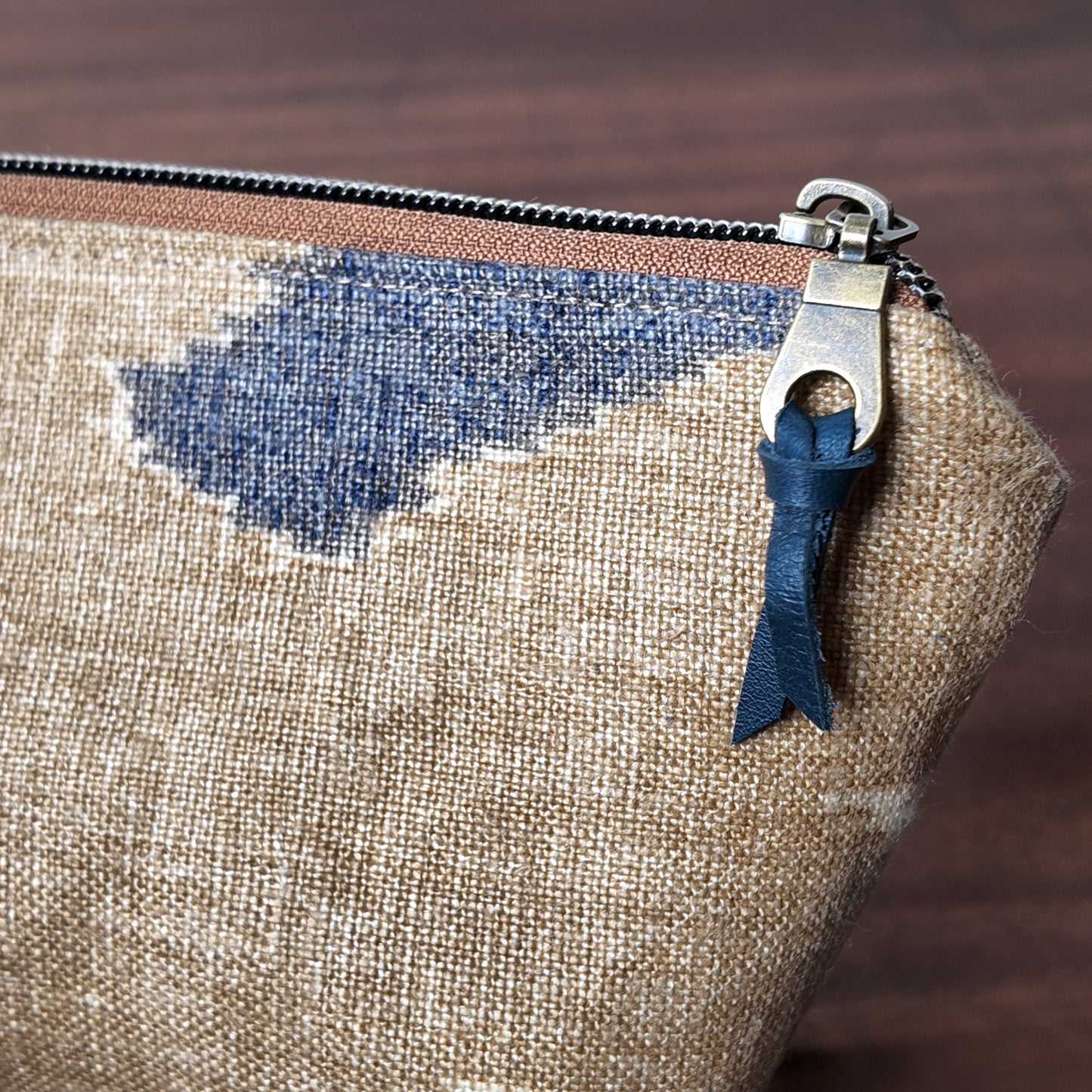 Beachy Zip Pouch #2 - Upcycled