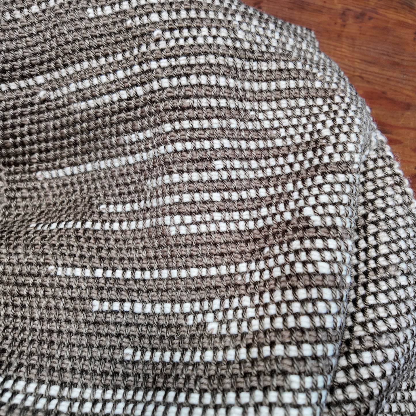 Organic Clasped Weft Handwoven Scarf ❖ Oatmeal ◦ White ❖ OOAK