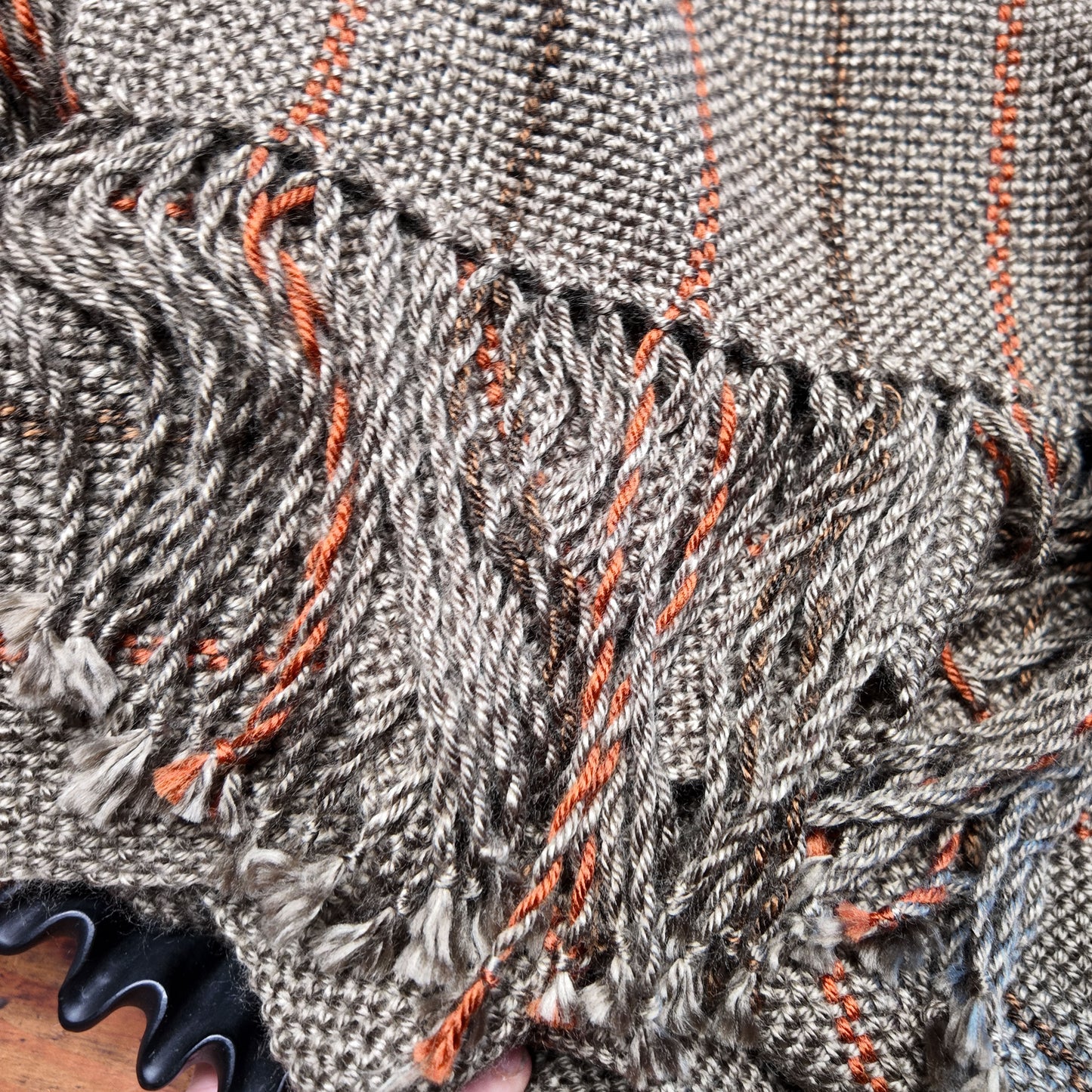 Hand Woven Scarf ❖ Tan ◦ Burnt Orange ◦ Dark Brown