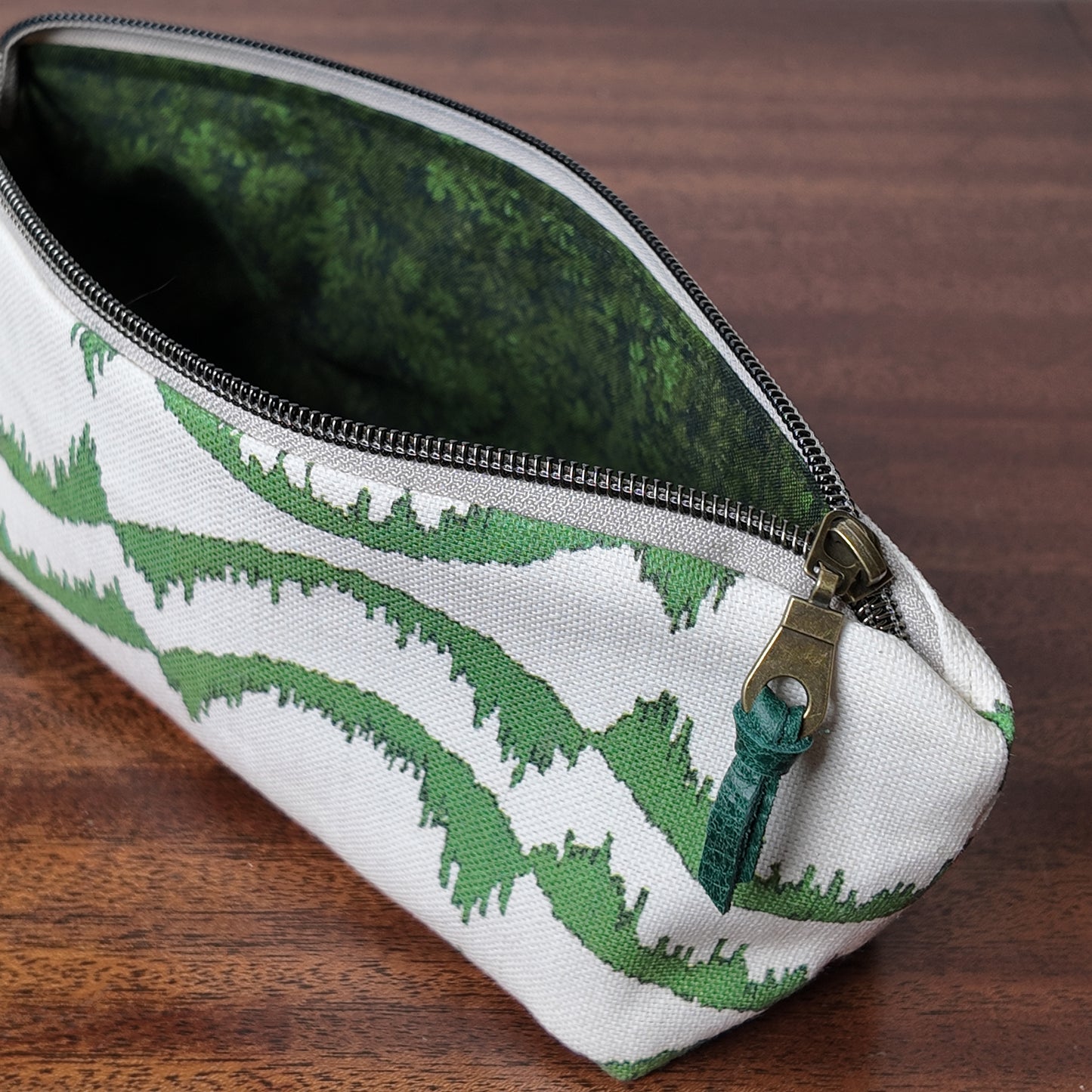 Green Waves Pouch - Upcycled - OOAK