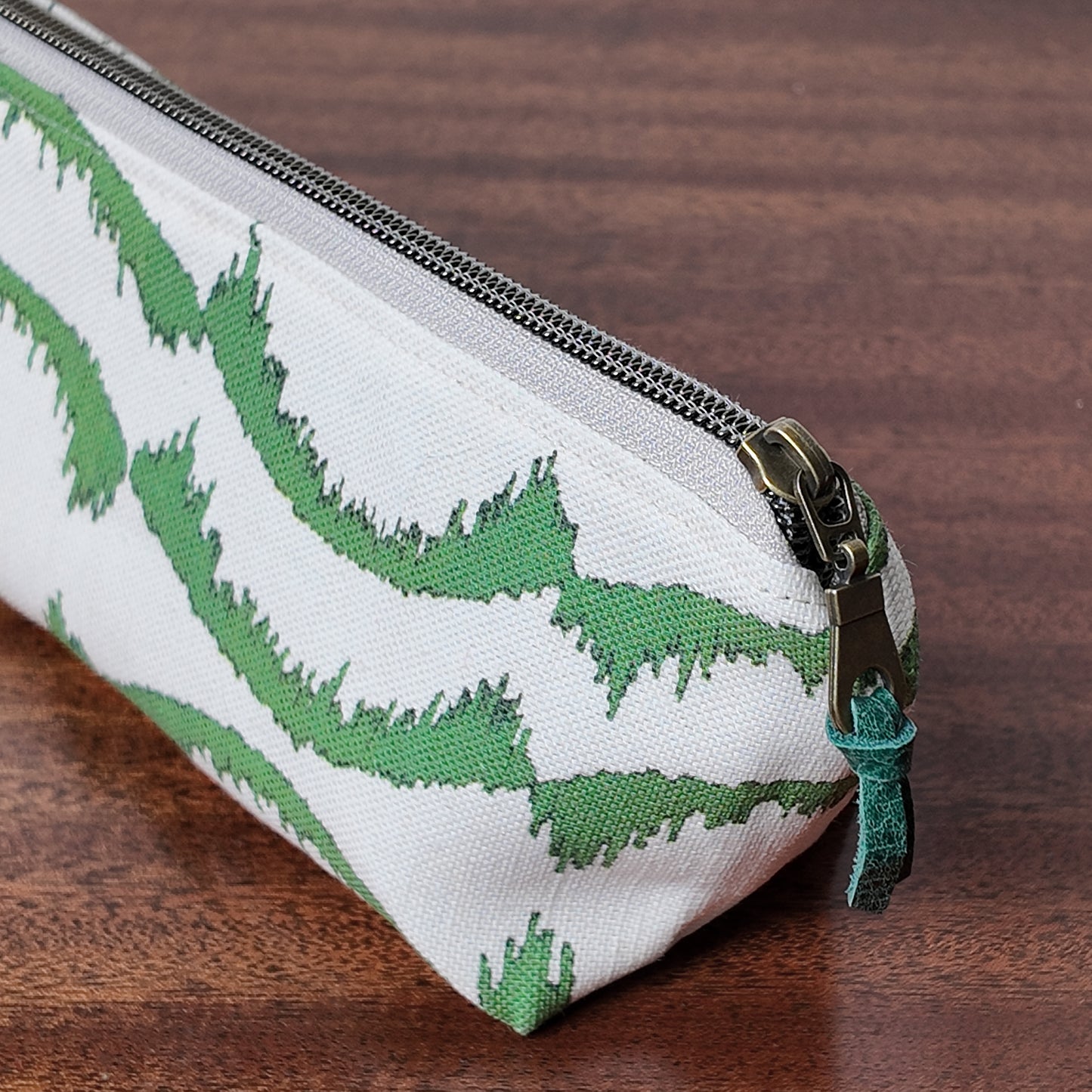 Green Waves Pouch - Upcycled - OOAK