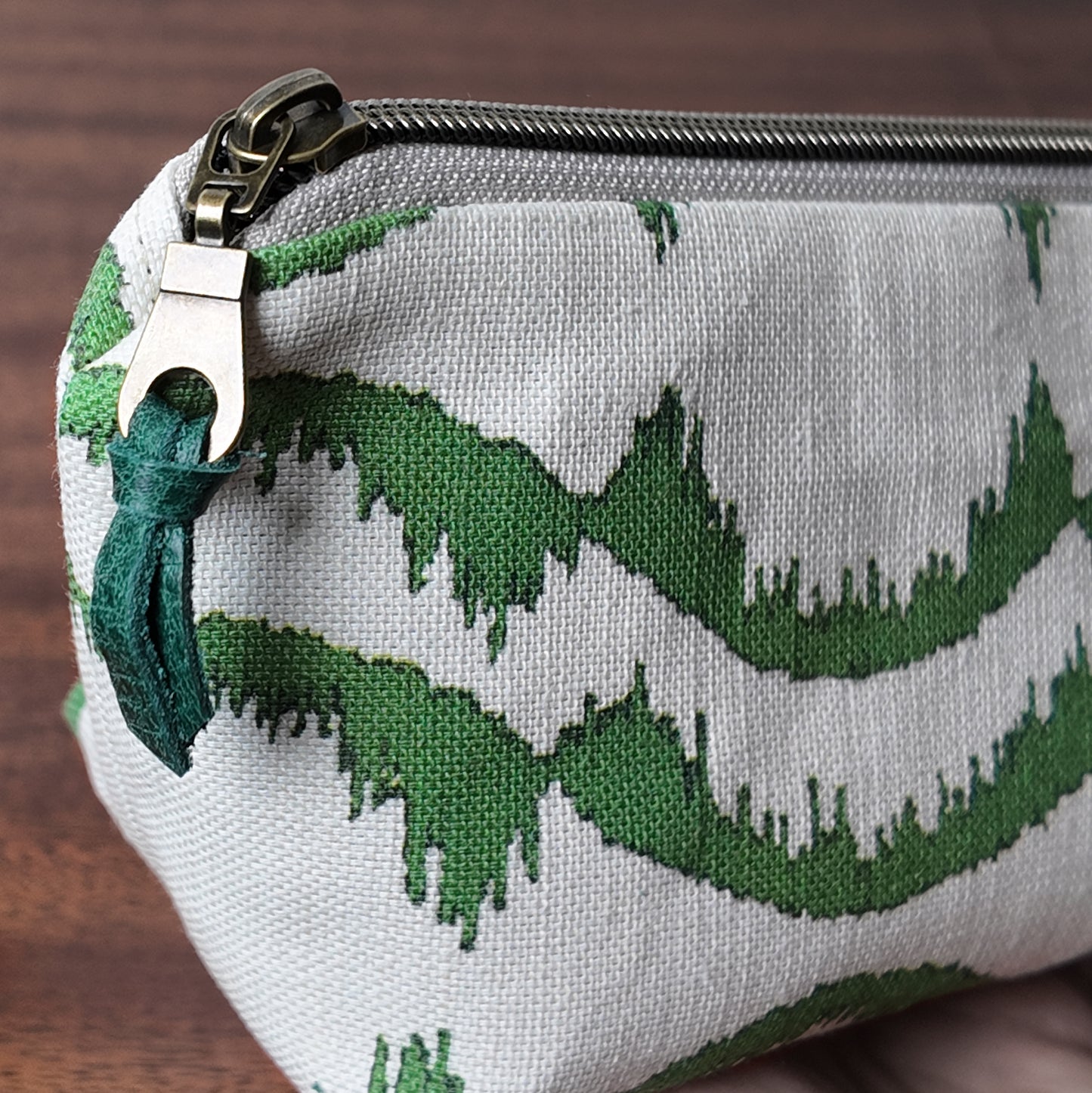 Green Waves Pouch - Upcycled - OOAK
