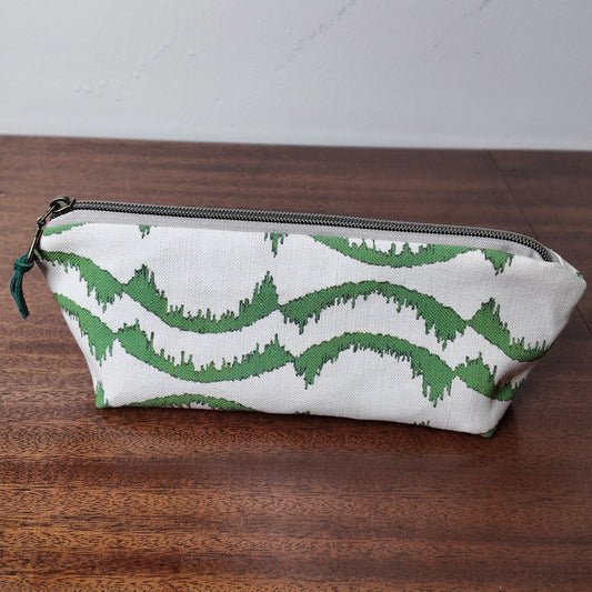 Green Waves Pouch - Upcycled - OOAK