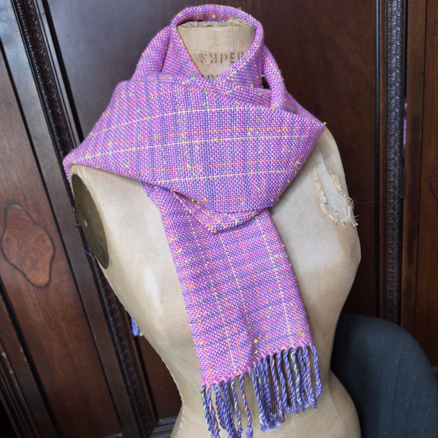 ❖ It's OK To Be a Unicorn! ❖ Superwash Merino Handwoven Scarf with Glowing Neon Neps