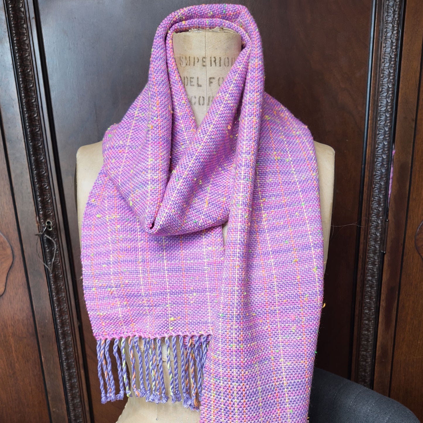 ❖ It's OK To Be a Unicorn! ❖ Superwash Merino Handwoven Scarf with Glowing Neon Neps