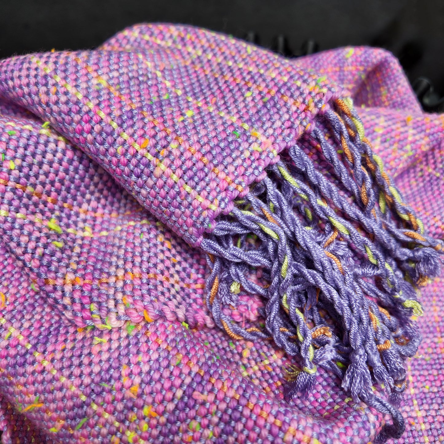 ❖ It's OK To Be a Unicorn! ❖ Superwash Merino Handwoven Scarf with Glowing Neon Neps