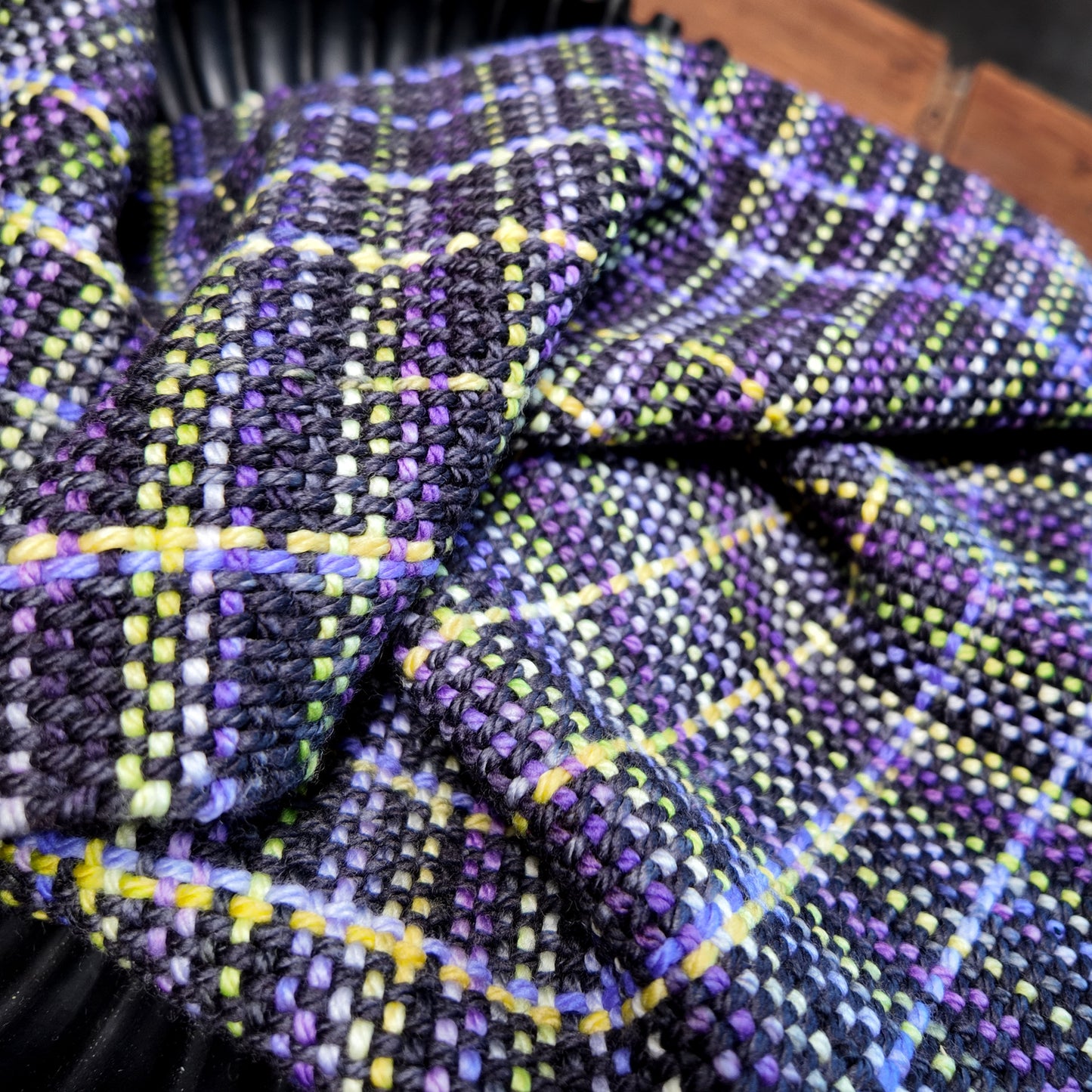 Hand Woven Superwash Wool Scarf ❖ Gray ◦ Purple ◦ Acid Green ◦ Yellow ❖ OOAK