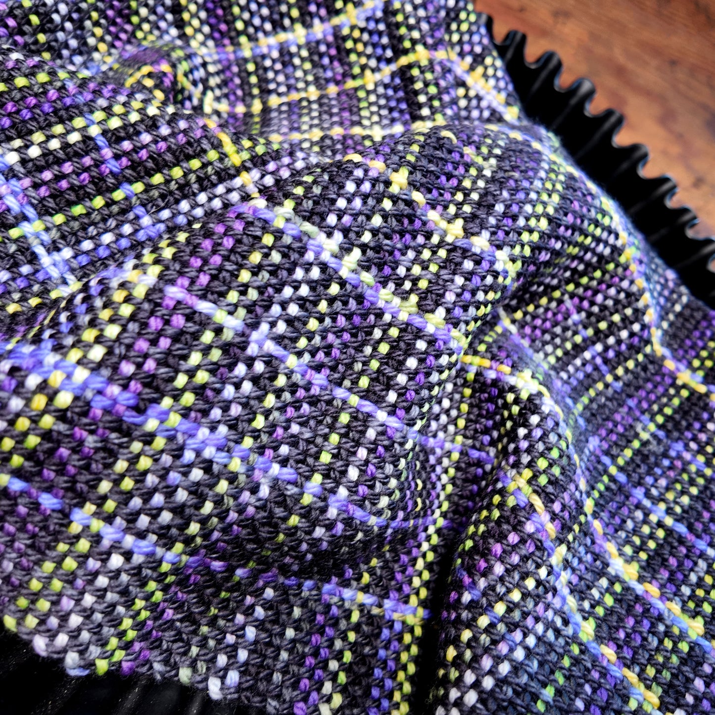 Hand Woven Superwash Wool Scarf ❖ Gray ◦ Purple ◦ Acid Green ◦ Yellow ❖ OOAK