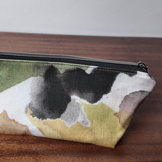 Watercolor Spots Pouch - Upcycled - OOAK